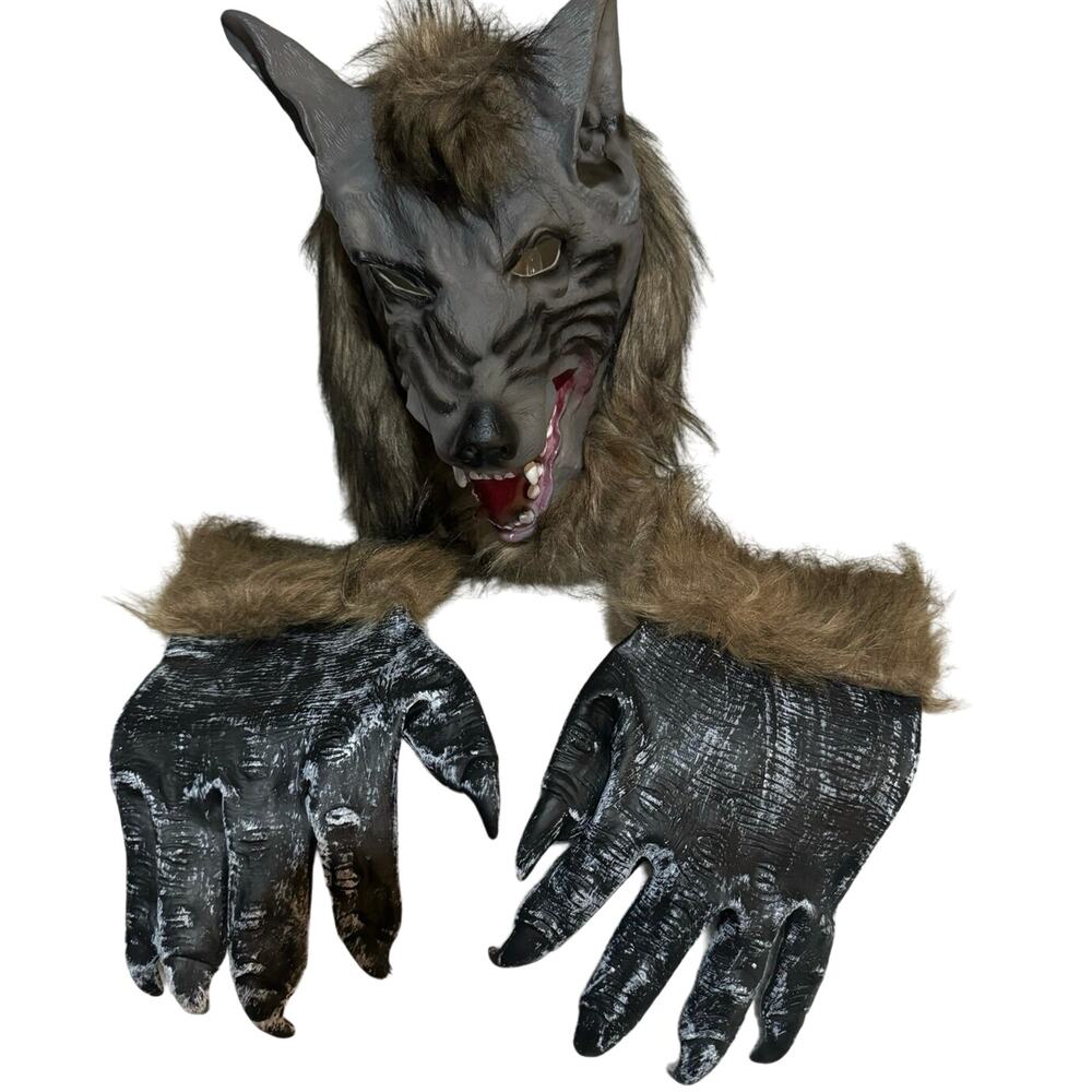 Wolf Mask With Glove Wolf Hands For Large Youth or Small Adult